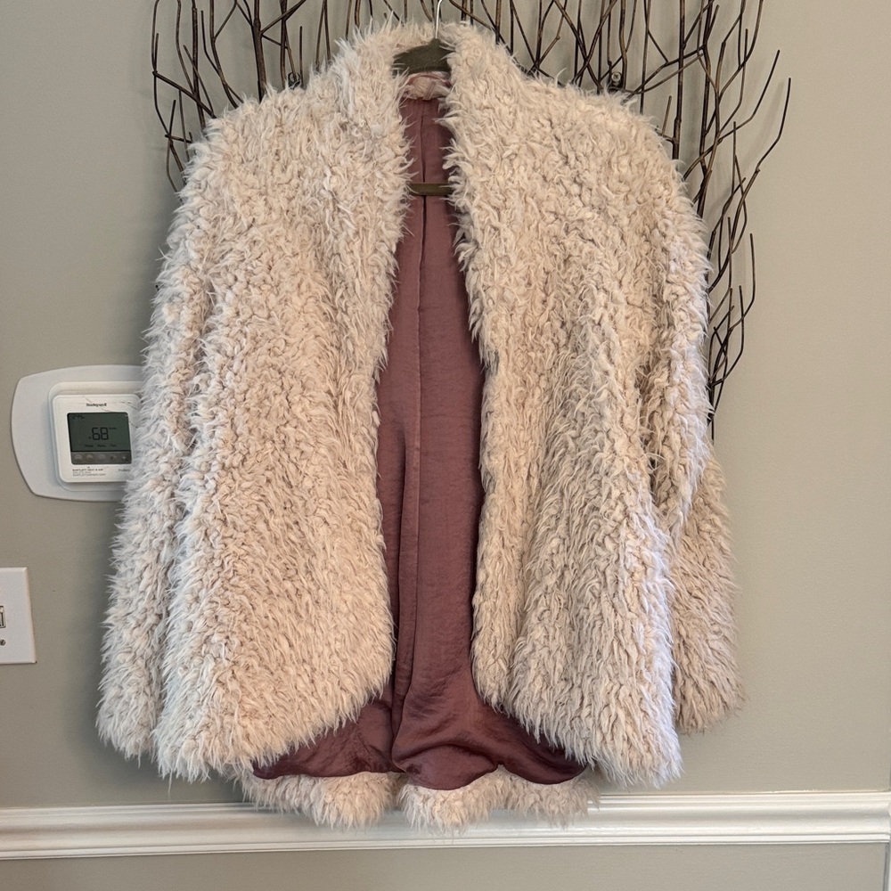 Free People Cream Teddy Jacket